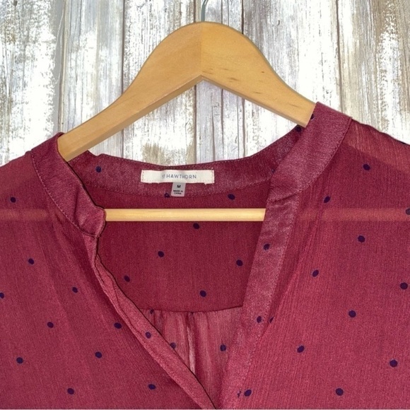 41 Hawthorn Red Dot High Low Button Down - Picture 4 of 6